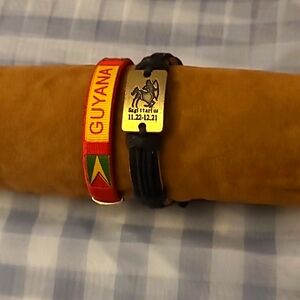 2 small hand size bracelets Sagittarius Zodiac & Guyana flag🇬🇾